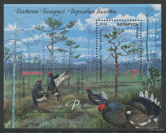 Беларусь 2014 #1022-23. Блок Биотопы Беларуси. Верховые болота (2P)