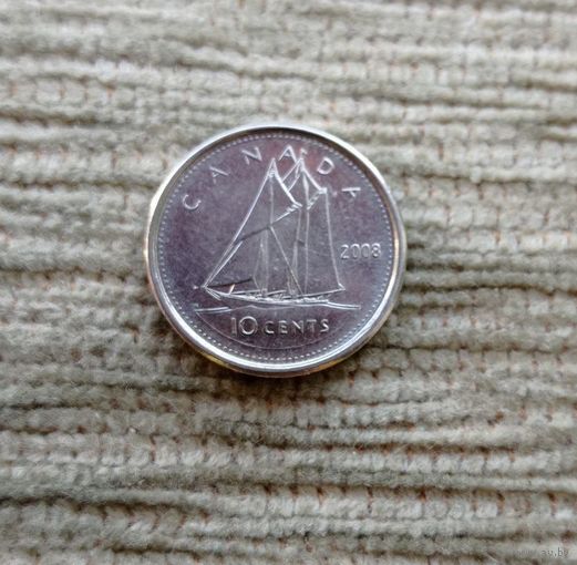 Werty71 Канада 10 центов 2008 Елизавета 2 Корабль гафельная канадская рыбацкая шхуна
