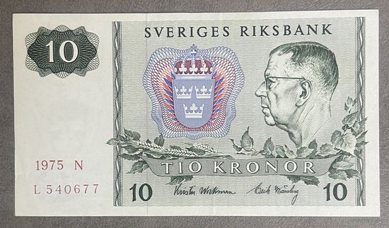 Банкнота 10 крон 1975 год Швеция