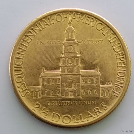 2,5 доллара 1926 США, Филадельфия KM #167 (150 лет Независимости), тираж 46.019 экз.
