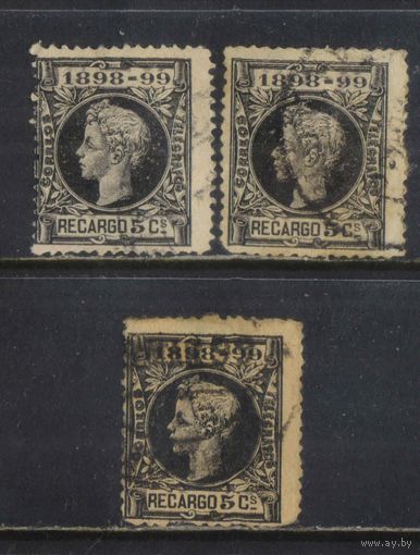 Испания Кор Военно-налоговые 1898 Альфонс XIII Стандарт Гаш почтовое #30