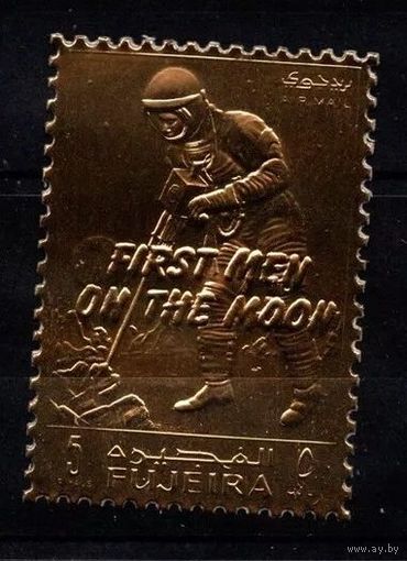 1969 Фуджейра Лоллини 4500F60 золото Надпечатка – ПЕРВЫЕ МУЖЧИНЫ / НА ЛУНЕ. 22,00 евро