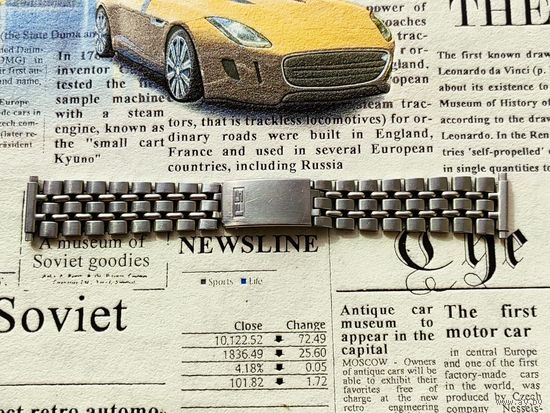 Браслет для наручных часов FS (Stainless Steel, DBGM), оригинальный вид регулировки длины, размер крепления от 18 до 22 мм, редкий. Торг