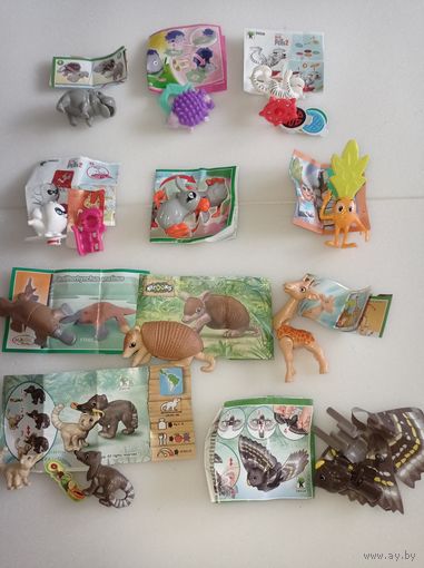 Киндер игрушки  ёжик, бегемот, тигр, жираф, птица, ананас и другие