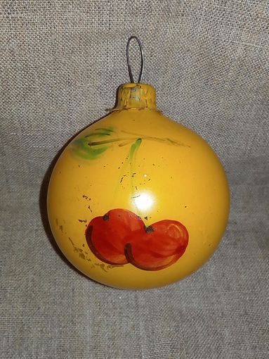 Шар 60-е гг ручная роспись толстое стекло СССР ёлочные игрушки редкий