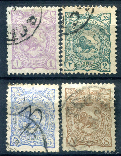 Персия (Иран) - 1894г. - лев - 4 марки - гашёные. #4-W1-135-A-1