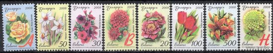 Беларусь 2008. Садовые цветы. Бумага офсетная. 8 марок 729-36 (426)