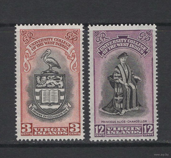 Виргинские острова / Virgin Islands 1951** Университет, Герб, Принцесса Алиса, пара
