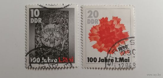 ГДР 1990. 100 лет 1 мая. Полная серия