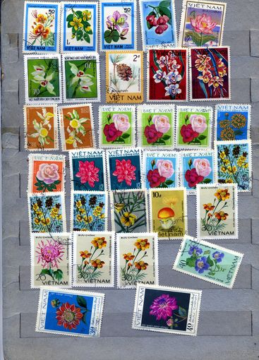 ВЬЕТНАМ, ФЛОРА, СБОРКА"  33м по 15 коп шт гашеная
