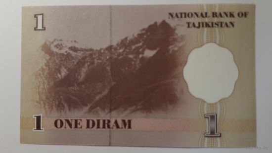 Таджикистан, 1 дирам 1999 г. Серия AA. UNC.