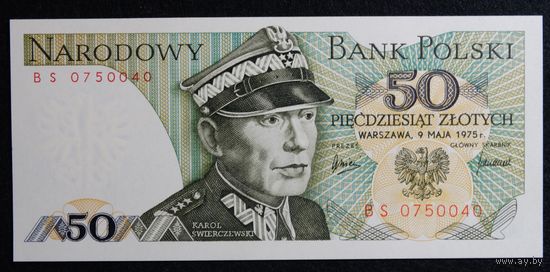 50 злотых 1975г P#142a -UNC-