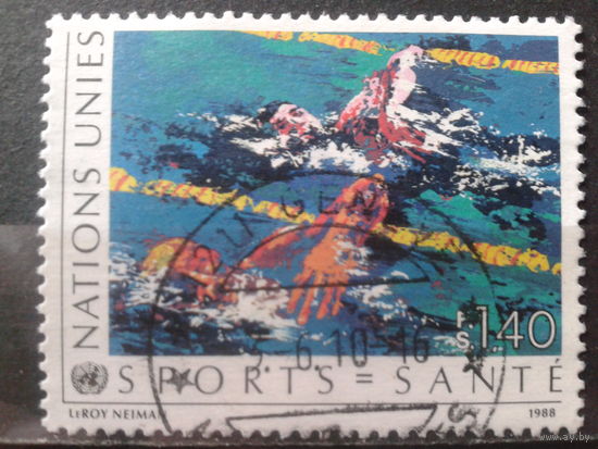 ООН Женева 1988 Спорт, плавание Михель-1,6 евро гаш