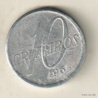 Бразилия 10 крузейро 1965