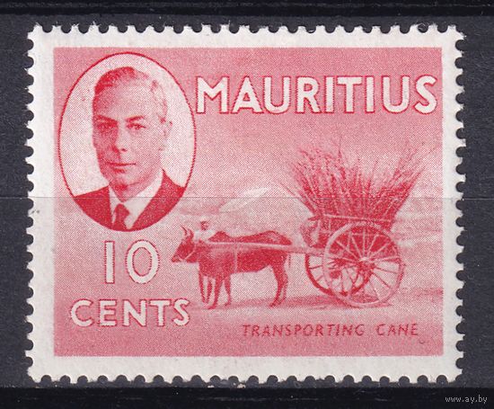 118.BrKSe. Великобритания. Колонии. Маврикий. Георг VI. Местные мотивы. 10C. 1950 г. Mi.#232.*