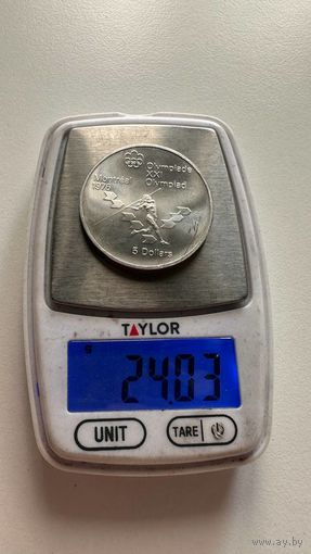 5 долларов 1975 год метания копья XXI летние Олимпийские игры Монреаль 1976 год