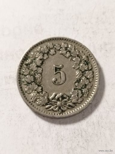 Швейцария 5 раппен 1954