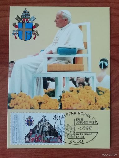 ФРГ 1987 Карт максимум марки "Визит Папы Павла Второго в Германию" Mi. 1320
