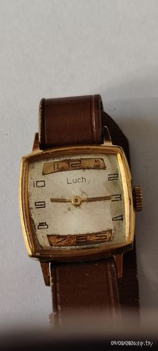 Часы Луч позолота редкий цыферблат