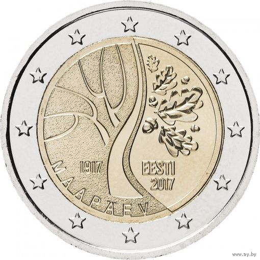 Эстония 2 евро, 2017 Путь к независимости UNC