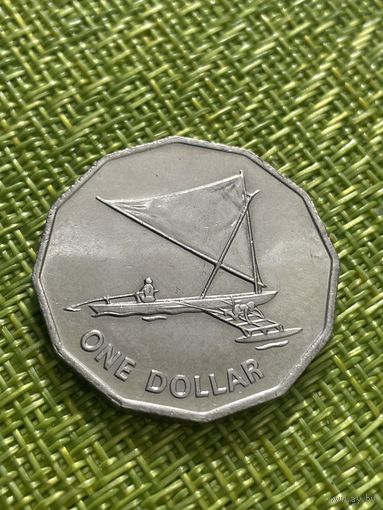 Кирибати 1 доллар 1979 г ( KM#7 Аутригер-каноэ парусник лодка )