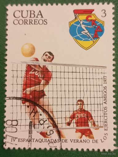 Куба 1977. Спорт. Волейбол. Марка из серии