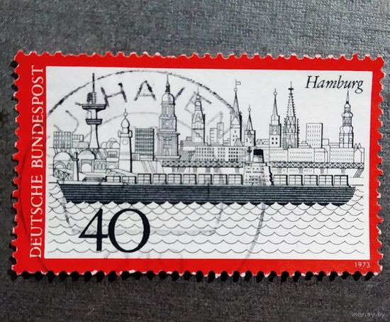 Марка Германия 1973 год Гамбург