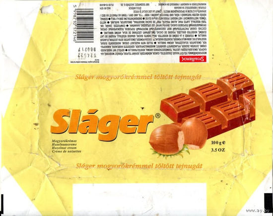 Обертка от шоколада Slager ( Венгрия)