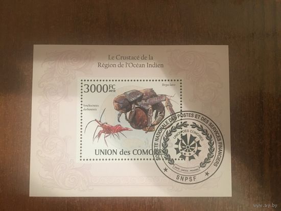 Коморские острова 2010. Крабы и креветки (блок)