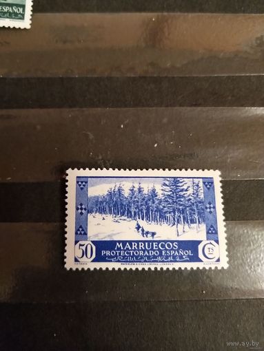 1933 Испанская колония Марокко флора чистая клей лёгкая наклейка тираж всего 10 000(4-12)