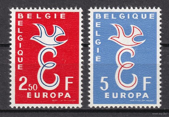 93.Bg. Бельгия. Европа. 1958 г. Полная серия. Mi.##1117 -1118(*).