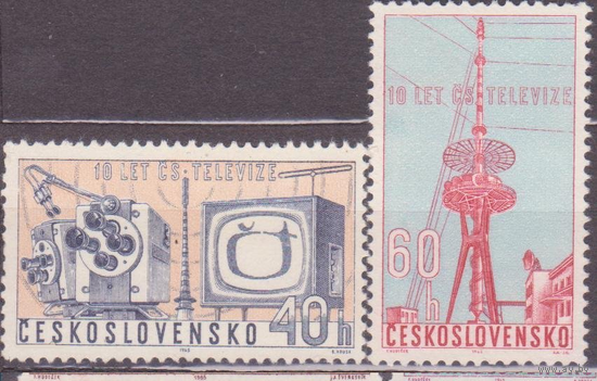 1963. Чехословакия. 1394-1395(Mi). 10-летие чешского телевидения. MNH ** \\13