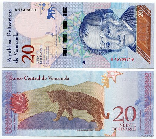 Венесуэла. 20 боливаров (образца 2018 года, P104, UNC)