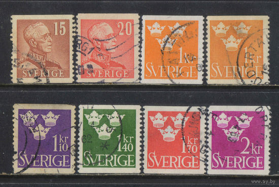 Швеция 1939-52 Густав V Герб Стандарт #257-8,268,337-8,362,375
