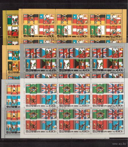 КНДР-1982,(Мих.2248-2253)   гаш., 6 м/л ,Спорт,ЧМ-82 по футболу