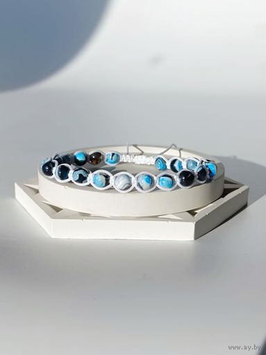 Браслет с тоннированным агатом