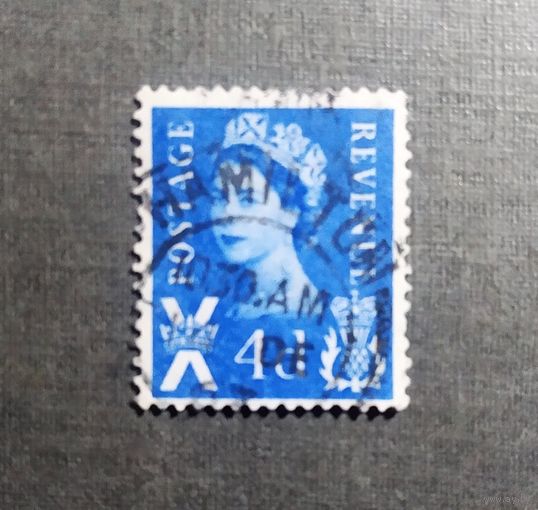 Марка Великобритания ( Шотландия ) 1966 год Королева
