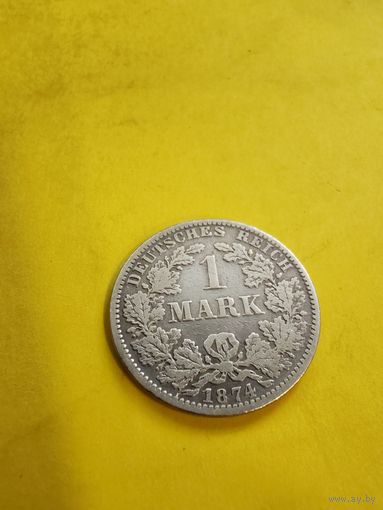 1 марка 1874 г. (А), отличная монетка. СМОТРИТЕ ДР. МОИ ЛОТЫ. Большая распродажа!