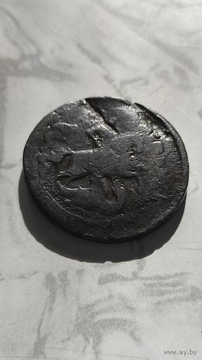 2 копейки 1757. Перечекан с облачника 1756.