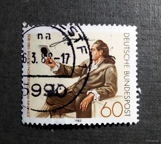 Марка Германия 1982 год Иоганн Вольфганг фон Гёте