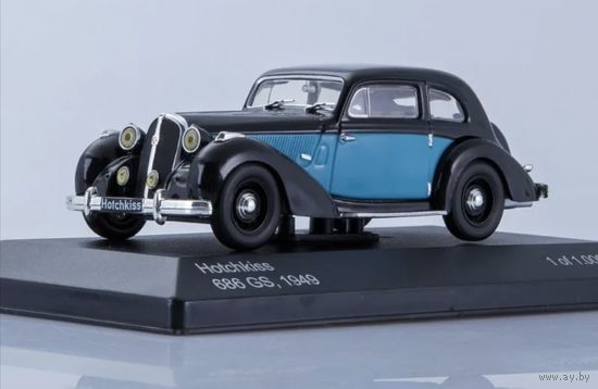 Hotchkiss 686 GS 1949 Black/Light Blue 1/43. WhiteBox