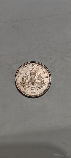 Великобритания 5 пенсе 1991