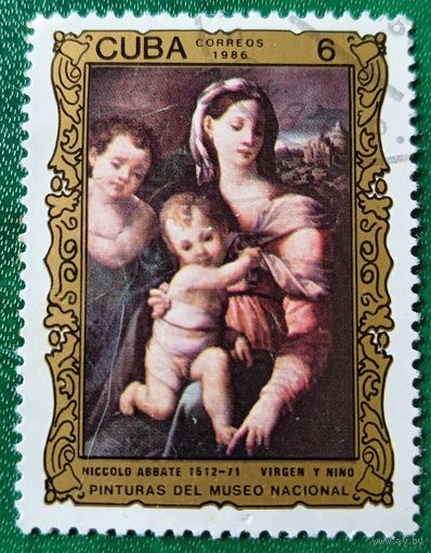 Куба 1986. Картина Никколо дель Аббате Мадонна с младенцем