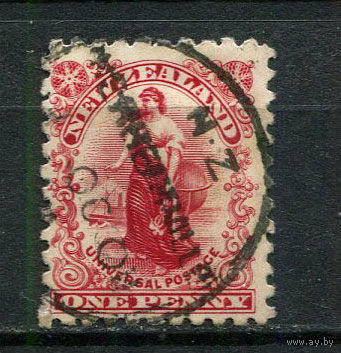 Новая Зеландия - 1901 - Аллегория Зеландия 1Р - [Mi.98xA] - 1 марка. Гашеная.  (LOT Gt27)-T3P21
