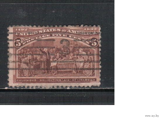 США-1893, (Мих.77), гаш.   , 400-лет открытия Америки, Колумб,