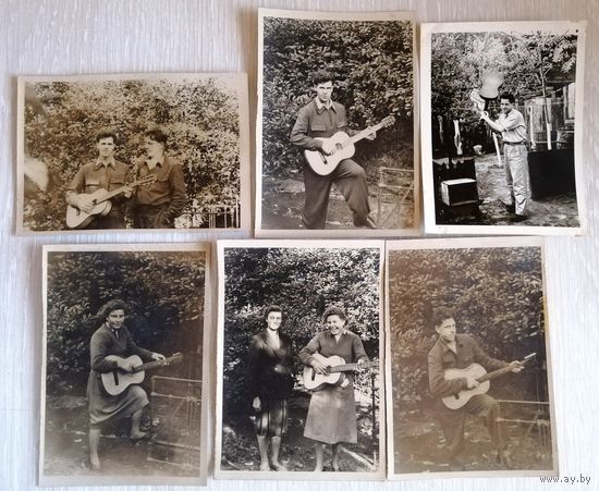 Фото. "Молодые люди с гитарой". 1959г. Цена за 1шт.