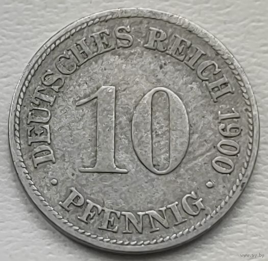 Германия 10 пфеннигов 1900 D