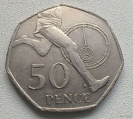 Великобритания 50 пенсов, 2004 50 лет рекорду в беге   3-8-9