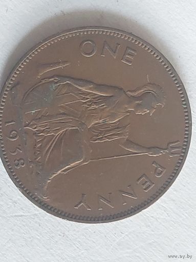 1 пенни 1938 великобритания
