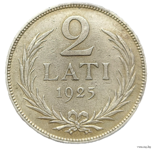 2 лата 1925 Латвия Первая Республика! Серебро 10 грамм 835 пробы! ВОЗМОЖЕН ОБМЕН!